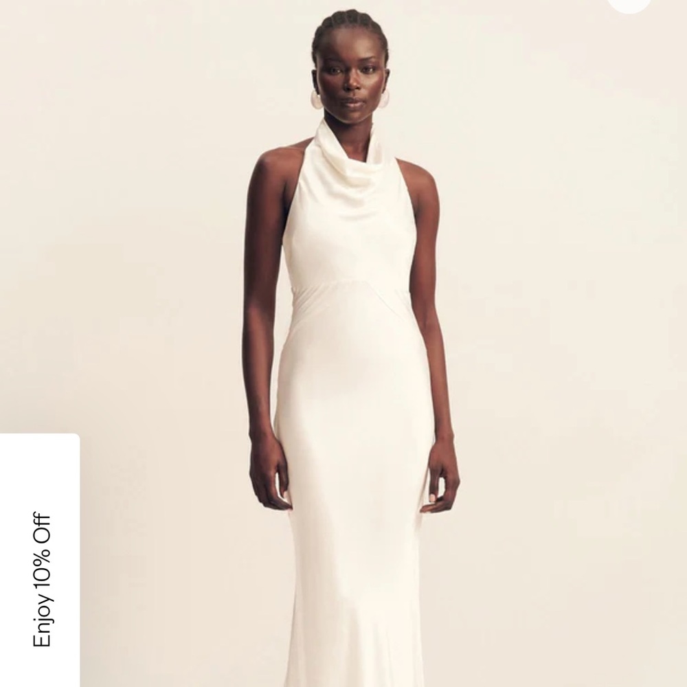 Shona Joy Cream/White Cowl Maxi Dress